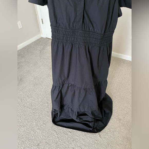 NWT Quince 100% Organic Cotton Dark Navy Tiered Maxi Dress Size 2X - Picture 6 of 12